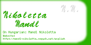 nikoletta mandl business card